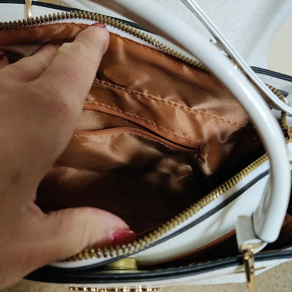 Danbooty White Croc-Embossed Women's Bag Pu Leather Shoulder Bag, White - Picture 4 of 15